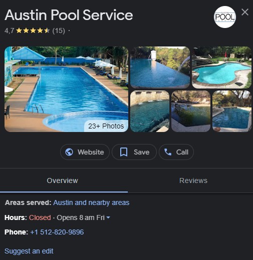 servicio de piscina austin